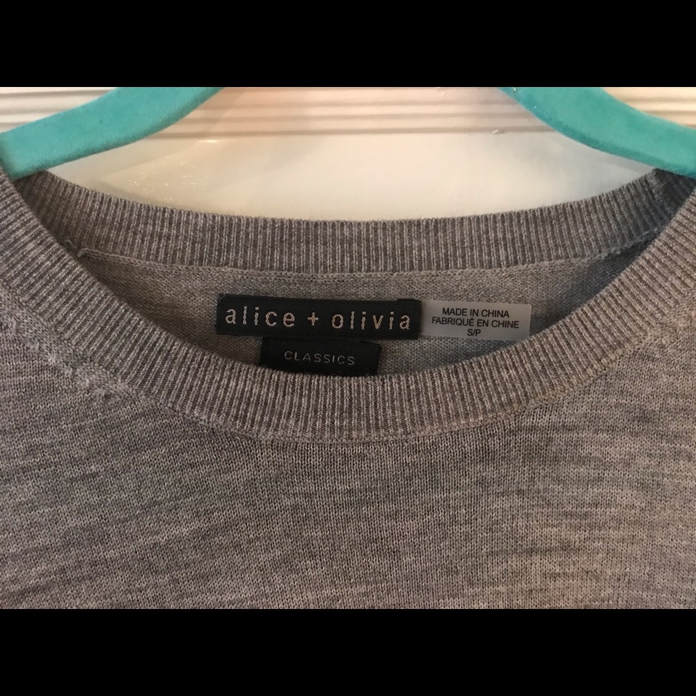Alice and Olivia grey light sweater size small